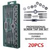 40/20/12/8pcs Metric Thread Tap and Die Set Tap Die Wrench Set Hand Tapping Tools Metal Screw Hole Tap Drill Set