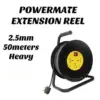 Powermate 50M 2.5MM Power Cable Extension Reel Fused 100 Copper