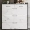 Bucket Flip Shoe Rack with Marble Effect, Size 120 24 90cm