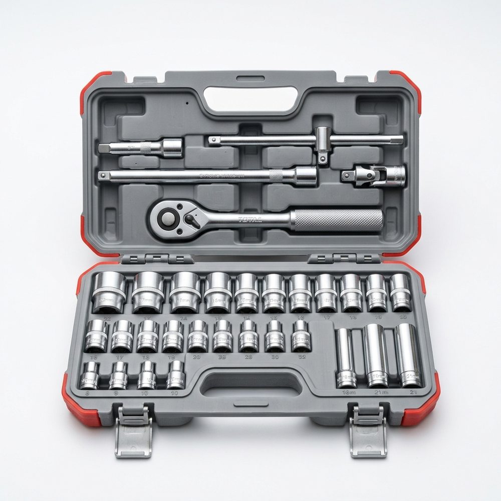 Total 40-Piece 1/2 Inch Socket Wrench Set