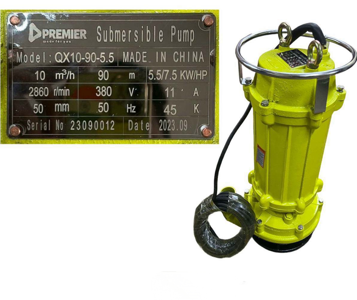 Premier Submersible/mining pump 7.5hp 90m head 3phase